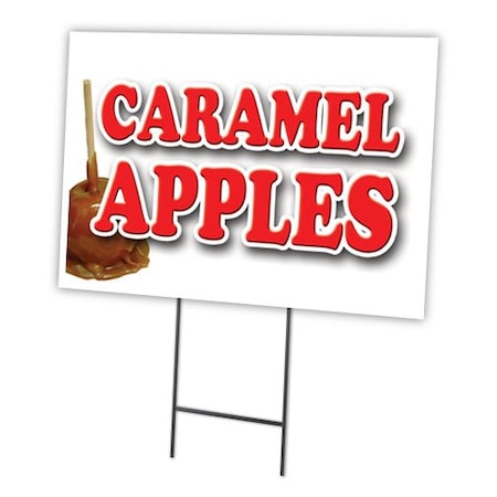 Caramel Apples Yard Sign & Stake Outdoor Plastic Coroplast Window